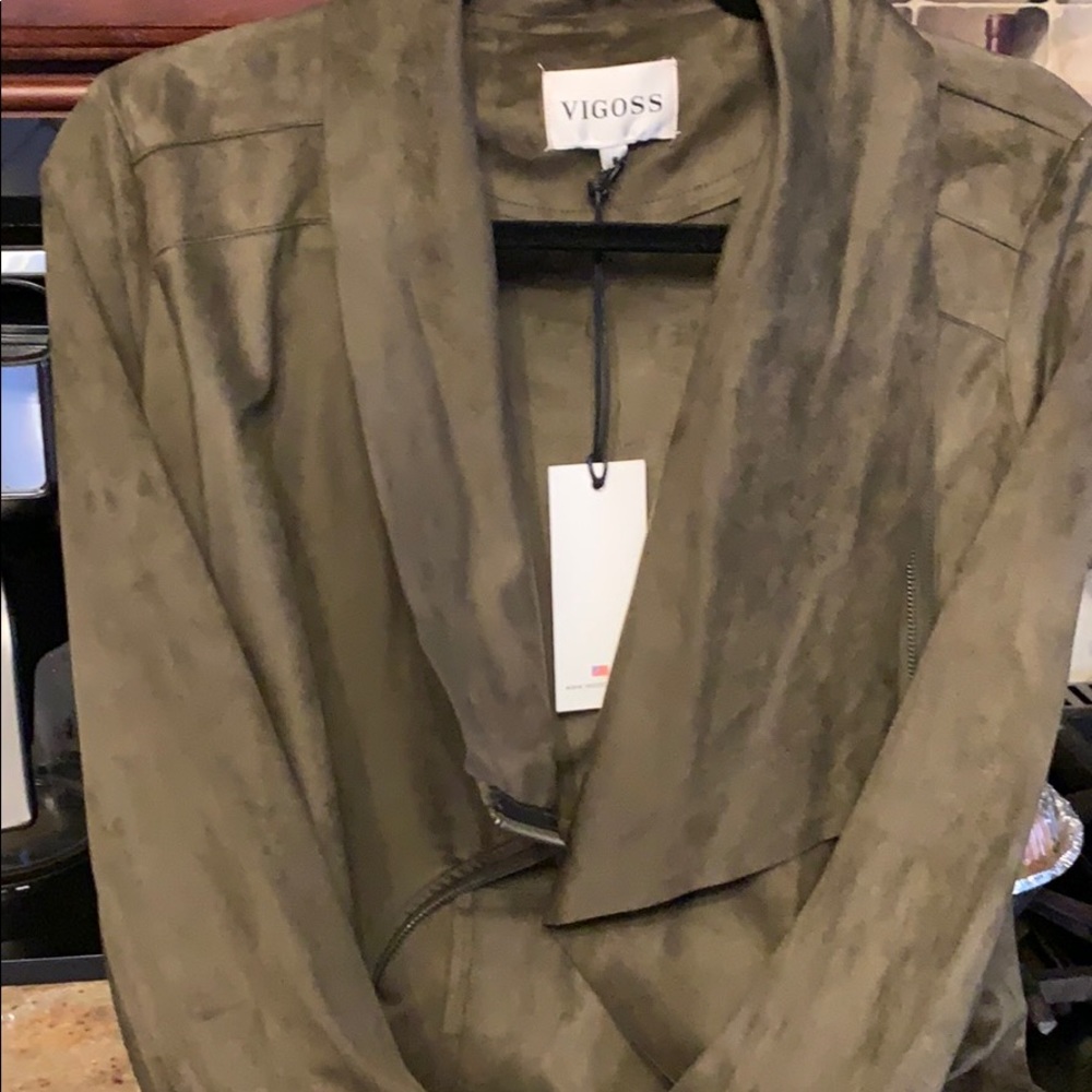 Brand new Khaki Green suede Vigoss jacket!